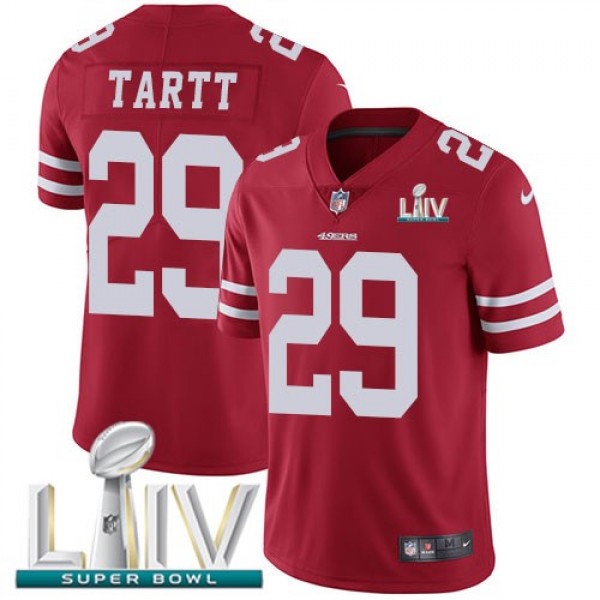 Nike 49ers #29 Jaquiski Tartt Red Super Bowl LIV 2020 Team Color Men's Stitched NFL Vapor Untouchable Limited Jersey