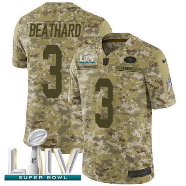 Nike 49ers #3 C.J. Beathard Camo Super Bowl LIV 2020 Men's Stitched NFL Limited 2018 Salute To Service Jersey