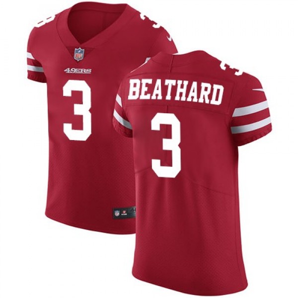 Nike 49ers #3 C.J. Beathard Red Team Color Men's Stitched NFL Vapor Untouchable Elite Jersey