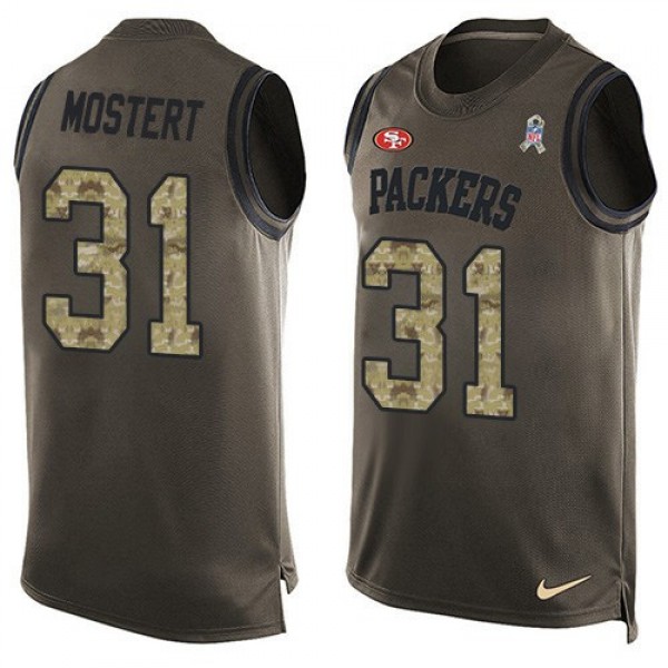 Nike 49ers #31 Raheem Mostert Green Men's Stitched NFL Limited Salute To Service Tank Top Jersey