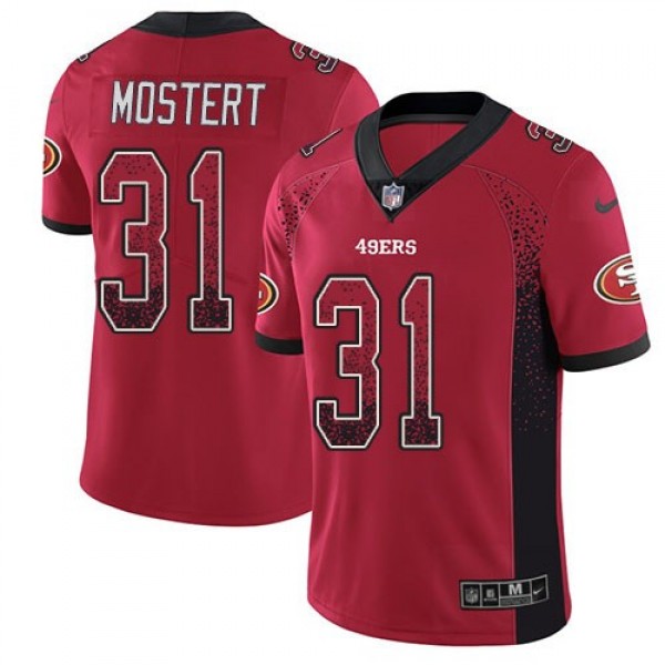 Nike 49ers #31 Raheem Mostert Red Team Color Men's Stitched NFL Limited Rush Drift Fashion Jersey