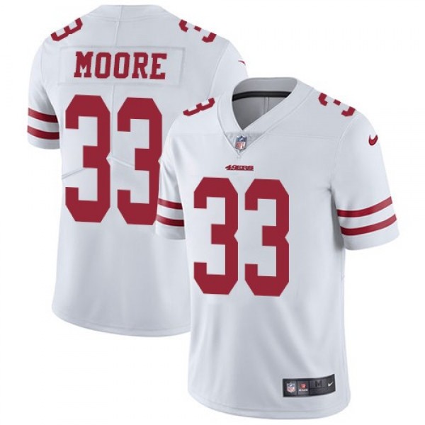 Nike 49ers #33 Tarvarius Moore White Men's Stitched NFL Vapor Untouchable Limited Jersey