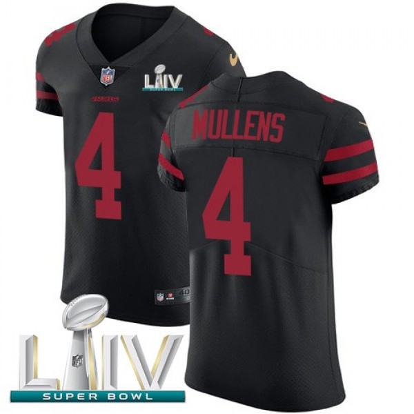 Nike 49ers #4 Nick Mullens Black Super Bowl LIV 2020 Alternate Men's Stitched NFL Vapor Untouchable Elite Jersey
