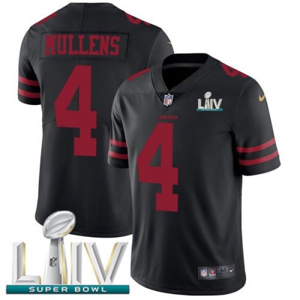 Nike 49ers #4 Nick Mullens Black Super Bowl LIV 2020 Alternate Men's Stitched NFL Vapor Untouchable Limited Jersey