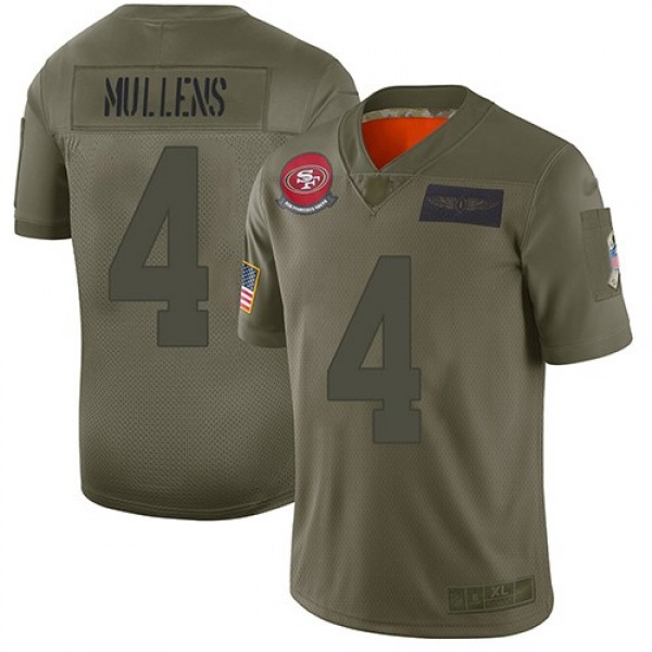 Nike 49ers #4 Nick Mullens Camo Men's Stitched NFL Limited 2019 Salute To Service Jersey
