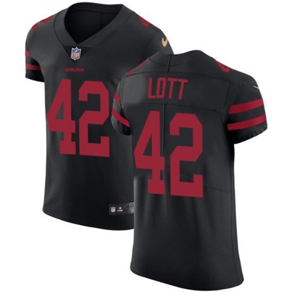 Nike 49ers #42 Ronnie Lott Black Alternate Men's Stitched NFL Vapor Untouchable Elite Jersey