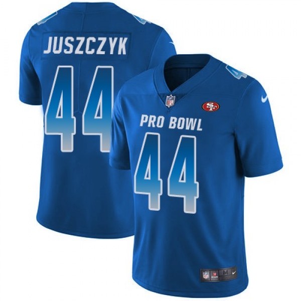 Women's 49ers #44 Kyle Juszczyk Royal Stitched NFL Limited NFC 2018 Pro Bowl Jersey