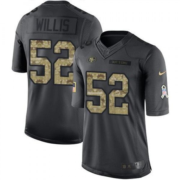Nike 49ers #52 Patrick Willis Black Men's Stitched NFL Limited 2016 Salute to Service Jersey