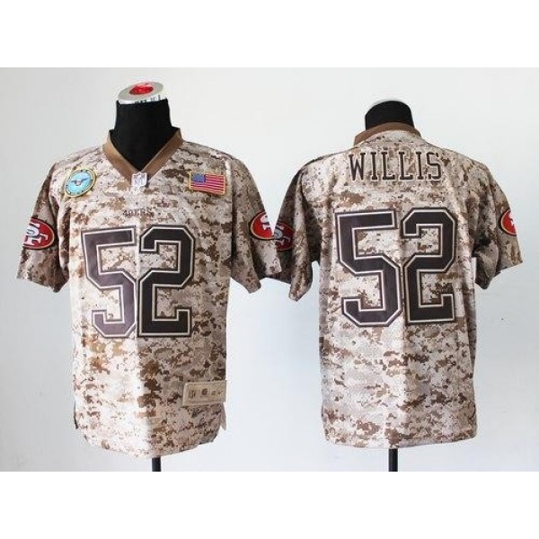 Nike 49ers #52 Patrick Willis Camo Men's Stitched NFL New Elite USMC Jersey