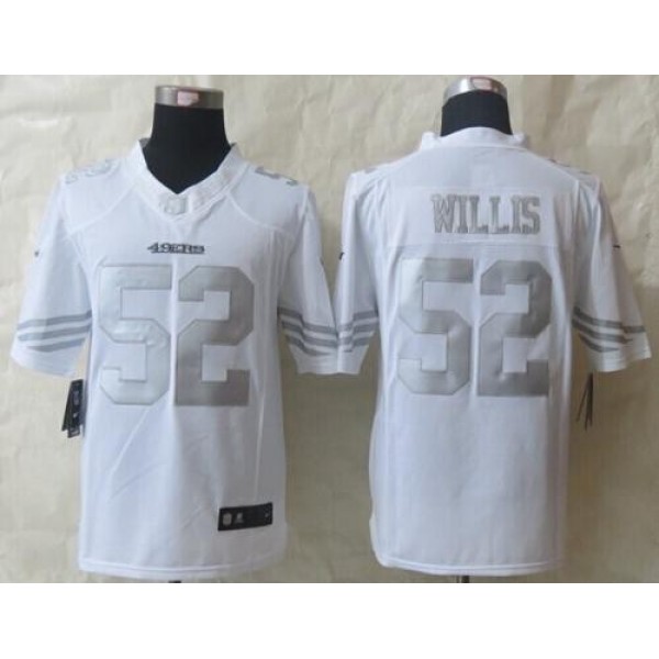 Nike 49ers #52 Patrick Willis White Men's Stitched NFL Limited Platinum Jersey