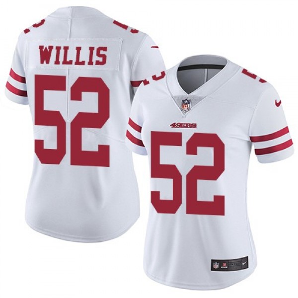 Women's 49ers #52 Patrick Willis White Stitched NFL Vapor Untouchable Limited Jersey