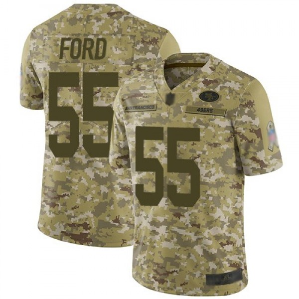 Nike 49ers #55 Dee Ford Camo Men's Stitched NFL Limited 2018 Salute To Service Jersey