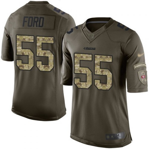 Nike 49ers #55 Dee Ford Green Men's Stitched NFL Limited 2015 Salute To Service Jersey