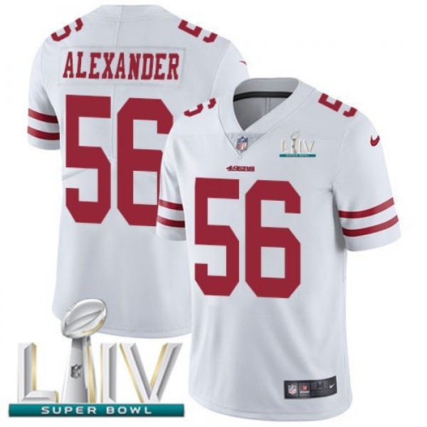Nike 49ers #56 Kwon Alexander White Super Bowl LIV 2020 Men's Stitched NFL Vapor Untouchable Limited Jersey