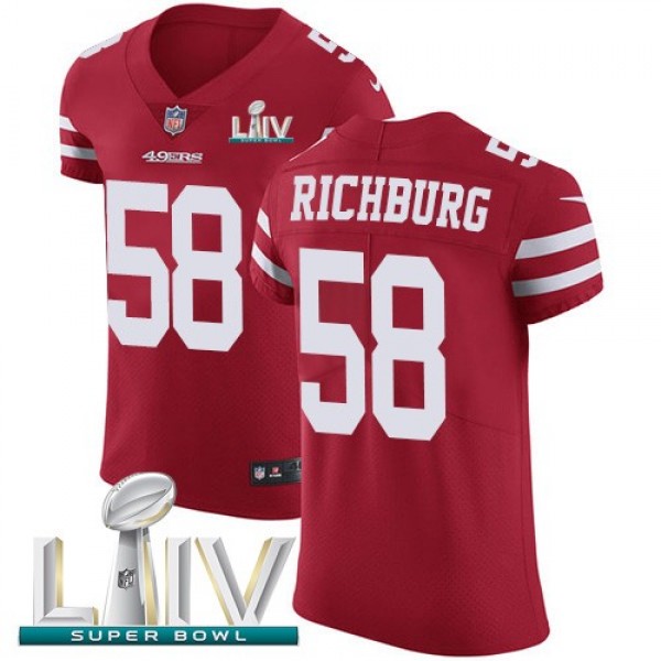Nike 49ers #58 Weston Richburg Red Super Bowl LIV 2020 Team Color Men's Stitched NFL Vapor Untouchable Elite Jersey