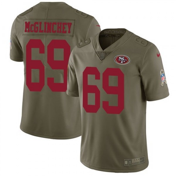 Nike 49ers #69 Mike McGlinchey Olive Men's Stitched NFL Limited 2017 Salute To Service Jersey