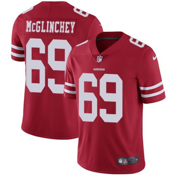 Nike 49ers #69 Mike McGlinchey Red Team Color Men's Stitched NFL Vapor Untouchable Limited Jersey