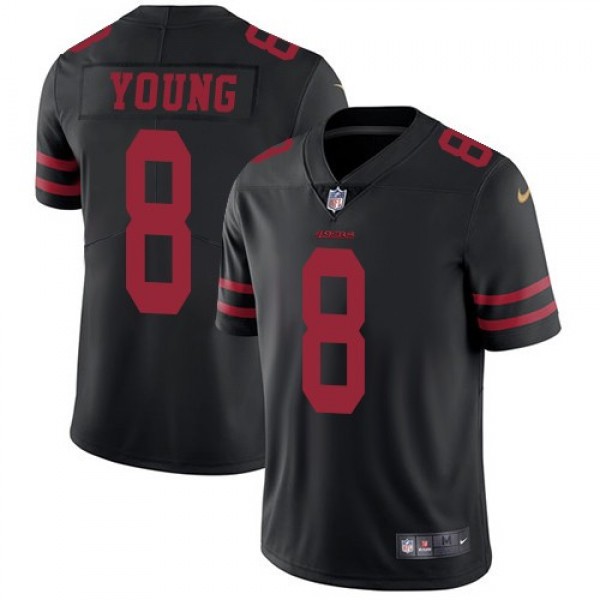 Nike 49ers #8 Steve Young Black Alternate Men's Stitched NFL Vapor Untouchable Limited Jersey