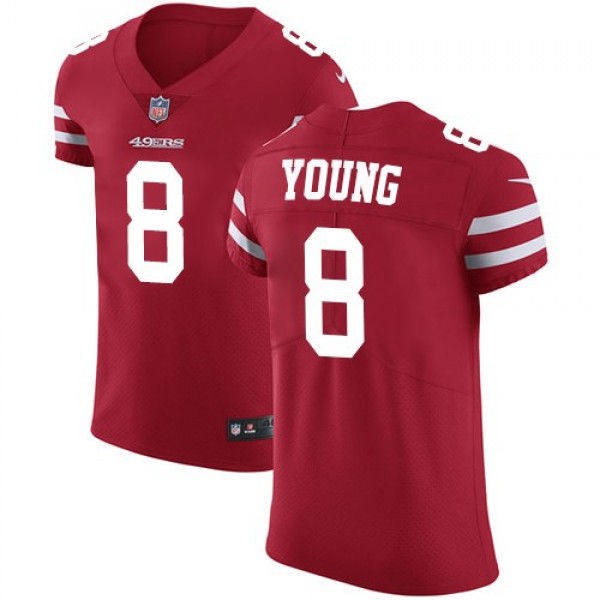 Nike 49ers #8 Steve Young Red Team Color Men's Stitched NFL Vapor Untouchable Elite Jersey