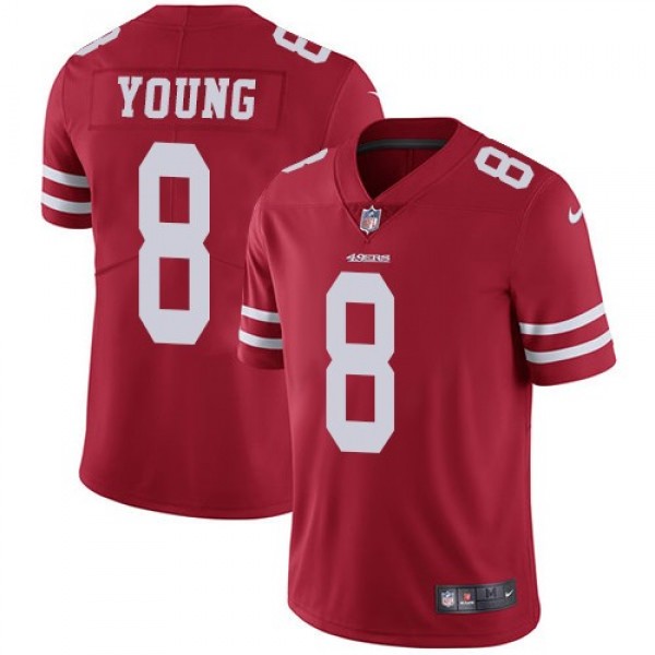 Nike 49ers #8 Steve Young Red Team Color Men's Stitched NFL Vapor Untouchable Limited Jersey