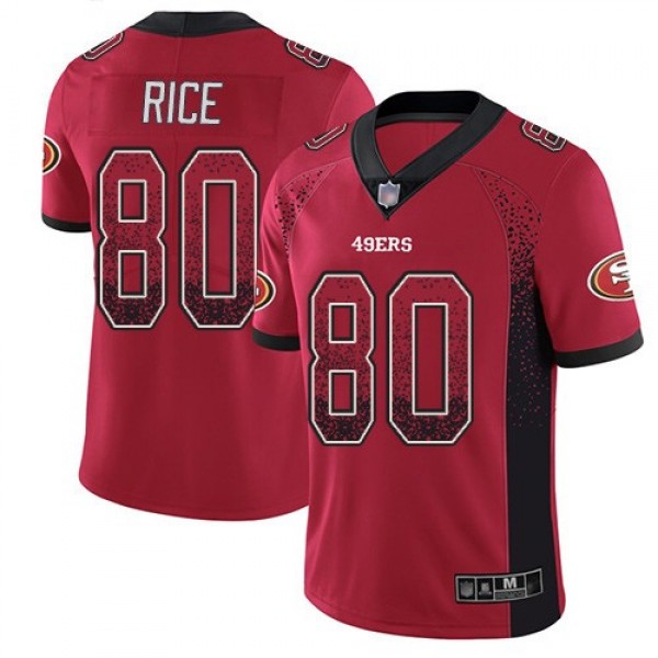 Nike 49ers #80 Jerry Rice Red Team Color Men's Stitched NFL Limited Rush Drift Fashion Jersey