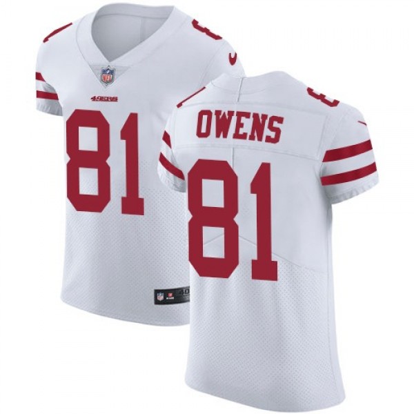 Nike 49ers #81 Terrell Owens White Men's Stitched NFL Vapor Untouchable Elite Jersey