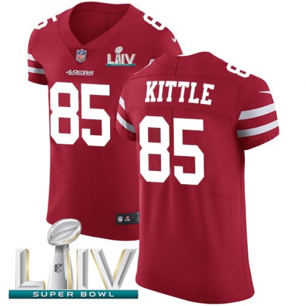 Nike 49ers #85 George Kittle Red Super Bowl LIV 2020 Team Color Men's Stitched NFL Vapor Untouchable Elite Jersey