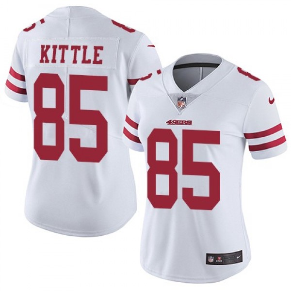 Women's 49ers #85 George Kittle White Stitched NFL Vapor Untouchable Limited Jersey