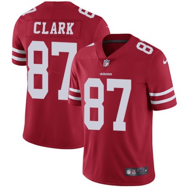 Nike 49ers #87 Dwight Clark Red Team Color Men's Stitched NFL Vapor Untouchable Limited Jersey