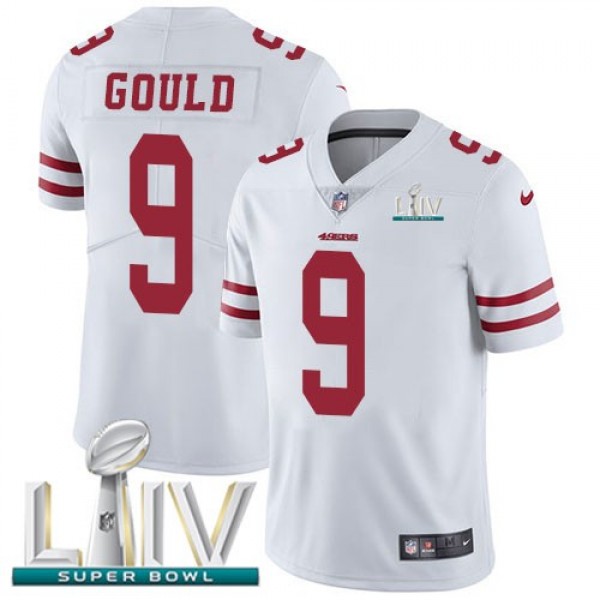 Nike 49ers #9 Robbie Gould White Super Bowl LIV 2020 Men's Stitched NFL Vapor Untouchable Limited Jersey