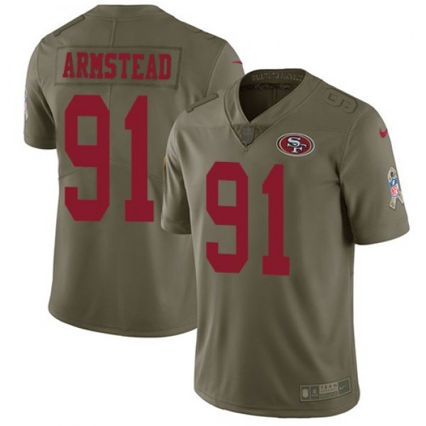 Nike 49ers #91 Arik Armstead Olive Men's Stitched NFL Limited 2017 Salute to Service Jersey