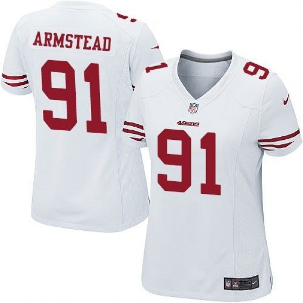 Women's 49ers #91 Arik Armstead White Stitched NFL Elite Jersey
