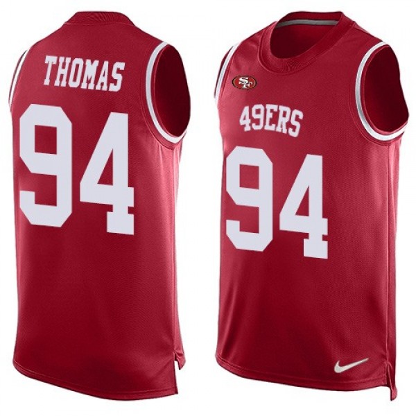 Nike 49ers #94 Solomon Thomas Red Team Color Men's Stitched NFL Limited Tank Top Jersey