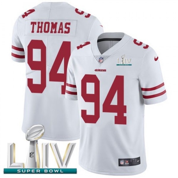 Nike 49ers #94 Solomon Thomas White Super Bowl LIV 2020 Men's Stitched NFL Vapor Untouchable Limited Jersey