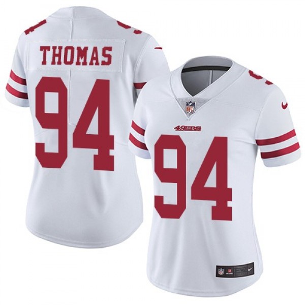 Women's 49ers #94 Solomon Thomas White Stitched NFL Vapor Untouchable Limited Jersey