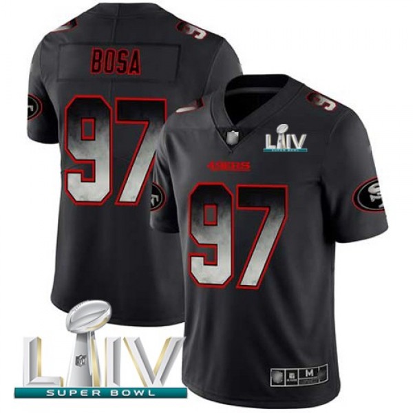 Nike 49ers #97 Nick Bosa Black Super Bowl LIV 2020 Men's Stitched NFL Vapor Untouchable Limited Smoke Fashion Jersey