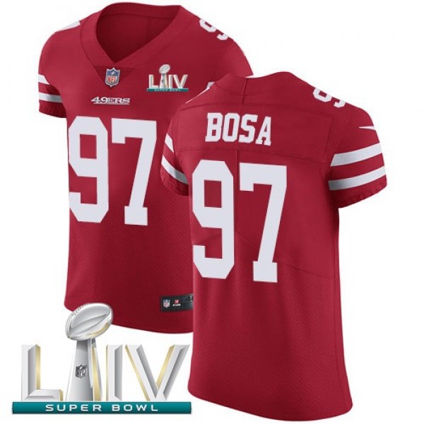 Nike 49ers #97 Nick Bosa Red Super Bowl LIV 2020 Team Color Men's Stitched NFL Vapor Untouchable Elite Jersey