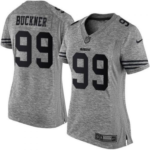 Women's 49ers #99 DeForest Buckner Gray Stitched NFL Limited Gridiron Gray Jersey