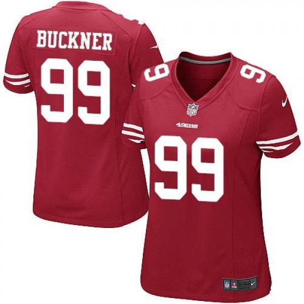 Women's 49ers #99 DeForest Buckner Red Team Color Stitched NFL Elite Jersey
