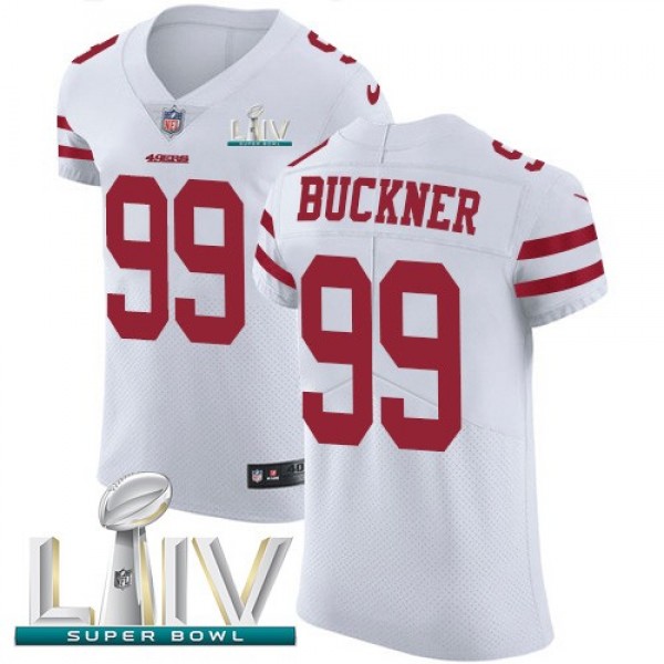 Nike 49ers #99 DeForest Buckner White Super Bowl LIV 2020 Men's Stitched NFL Vapor Untouchable Elite Jersey