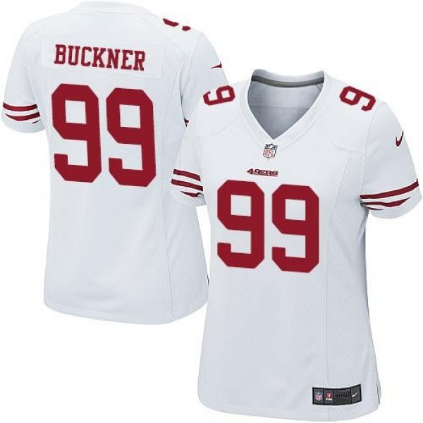Women's 49ers #99 DeForest Buckner White Stitched NFL Elite Jersey