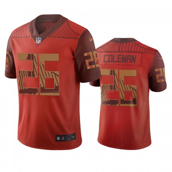 San Francisco 49ers #26 Tevin Coleman Orange Vapor Limited City Edition NFL Jersey