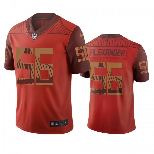 San Francisco 49ers #56 Kwon Alexander Orange Vapor Limited City Edition NFL Jersey