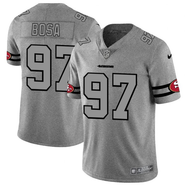 San Francisco 49ers #97 Nick Bosa Men's Nike Gray Gridiron II Vapor Untouchable Limited NFL Jersey