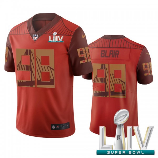 San Francisco 49ers #98 Ronald Blair Orange Super Bowl LIV 2020 Vapor Limited City Edition NFL Jersey