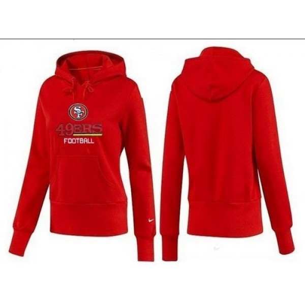 Women's San Francisco 49ers Authentic Logo Pullover Hoodie Red Jersey