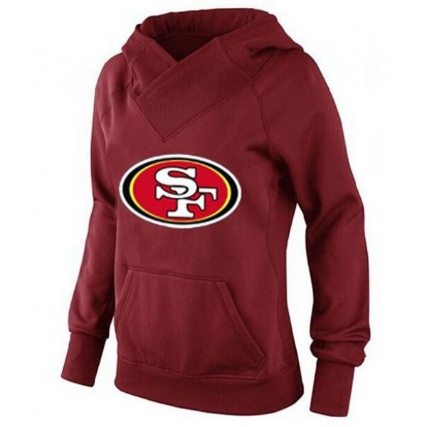 Women's San Francisco 49ers Logo Pullover Hoodie Red Jersey