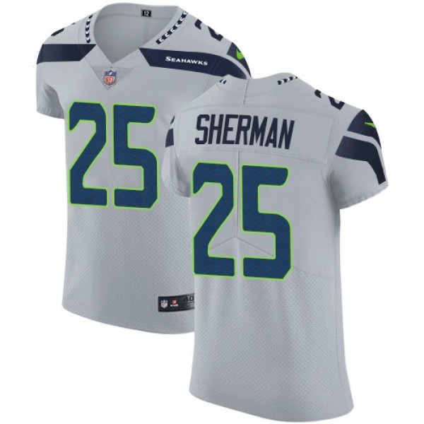Nike Seahawks #25 Richard Sherman Grey Alternate Men's Stitched NFL Vapor Untouchable Elite Jersey