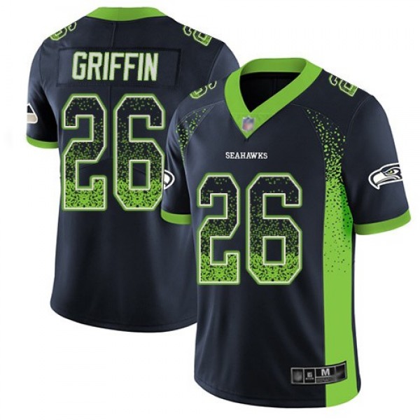 Nike Seahawks #26 Shaquem Griffin Steel Blue Team Color Men's Stitched NFL Limited Rush Drift Fashion Jersey
