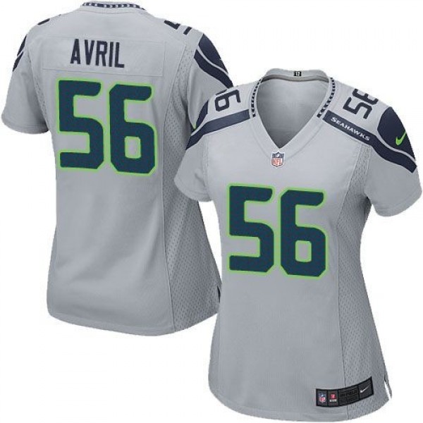 Women's Seahawks #56 Cliff Avril Grey Alternate Stitched NFL Elite Jersey